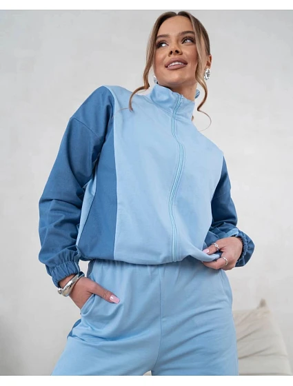 Tepláková souprava mikina na zip + široké kalhoty modrá (821151) Tepláková souprava mikina na zip + široké kalhoty modrá (821151)