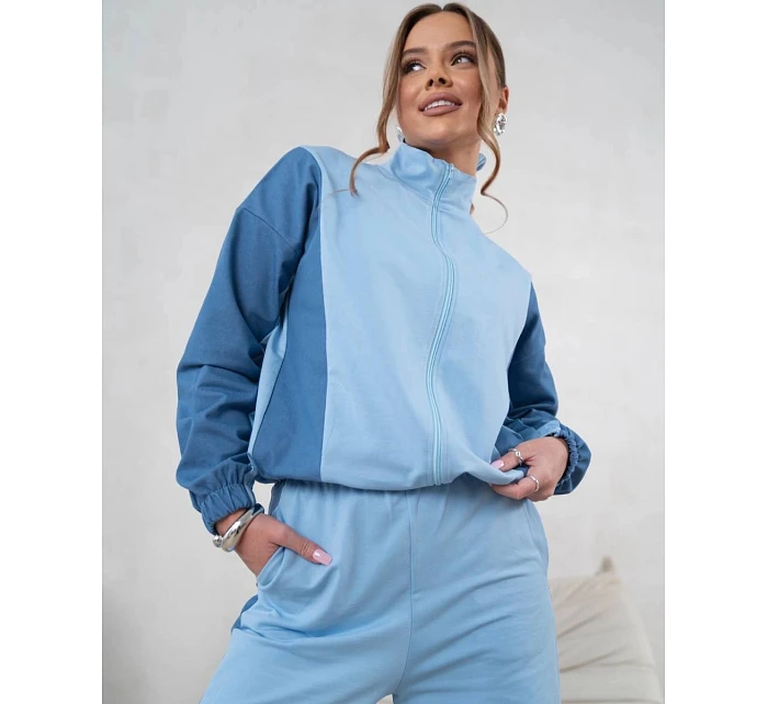 Tepláková souprava mikina na zip + široké kalhoty modrá (821151) Tepláková souprava mikina na zip + široké kalhoty modrá (821151)