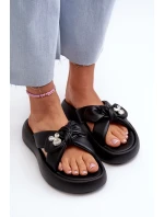 Dámské kožené sandály na platformě černé model 21658568 - Goe