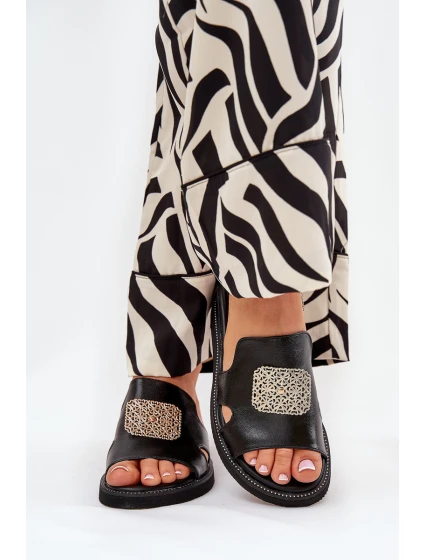 Dámské Sandály Na Klínu Eko Kůže S Ozdobou Černé model 21686797 - Boto