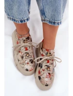 Kožené sneakersy na platformě Maciejka 06891-18 béžové Kožené sneakersy na platformě Maciejka 06891-18 béžové