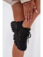 Dámské tenisky s háčkovaným svrškem černé Jelhiris Dámské tenisky s háčkovaným svrškem černé Jelhiris