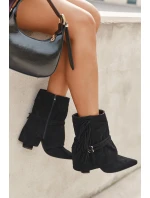 Dámské Kotníkové Boty S A Zlatými Přezkami model 21709054 - Boto Dámské Kotníkové Boty S A Zlatými Přezkami model 21709054 - Boto