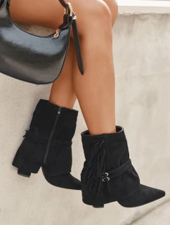 Dámské Kotníkové Boty S Frézkami A Zlatými Přezkami Evelisse