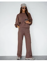Dámský komplet s strukturou v barvě cappuccino mikina a kalhoty model 21470478 - Moon Dámský komplet s strukturou v barvě cappuccino mikina a kalhoty model 21470478 - Moon