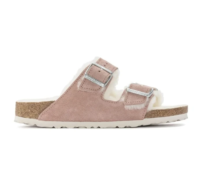 Birkenstock Arizona Suede Leather Shearling Pink Clay LAF insulated žabky úzké (1023258) dámské Birkenstock Arizona Suede Leather Shearling Pink Clay LAF insulated žabky úzké (1023258) dámské