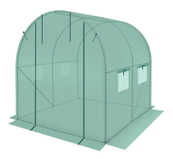 ZAHRADNÍ TUNEL 200x200x200 cm PE KONSTRUKCE ZELENÁ OCEL