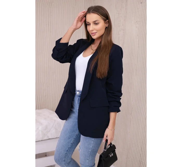 Bunda s klopou elegantní mámořnická modřa