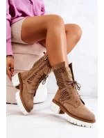 Pracovní kožené vysoké boty Nicole hnědá model 21574610 - Boto