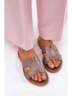 Zazoo 40326 Dámské sandály s ozdobnými výřezy tmavě béžové Zazoo 40326 Dámské sandály s ozdobnými výřezy tmavě béžové