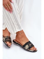 Ploché Dámské Pantofle S Přezkou Černé model 21696492 - Boto Ploché Dámské Pantofle S Přezkou Černé model 21696492 - Boto