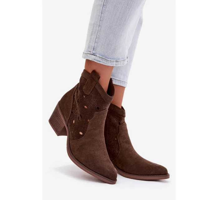 Dámské boty Kovbojky s vzorem čokoládové model 21935147 - Boto