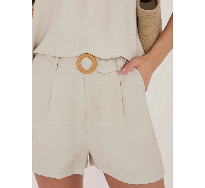 Szorty model 22076866 jasny beżowy - FPrice Szorty model 22076866 jasny beżowy - FPrice