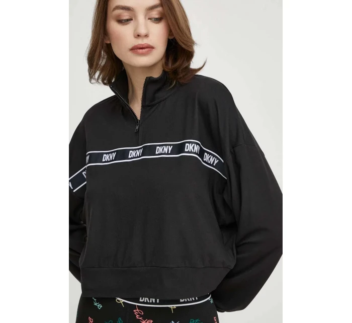 Dámské pyžamo YI80001 črné s potiskem - DKNY Dámské pyžamo YI80001 črné s potiskem - DKNY