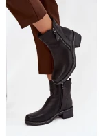 Dámské kotníkové boty černé - model 21857912