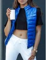 Dámská krátká prošívaná vesta WIANO modrá FashionStreet TY4522
