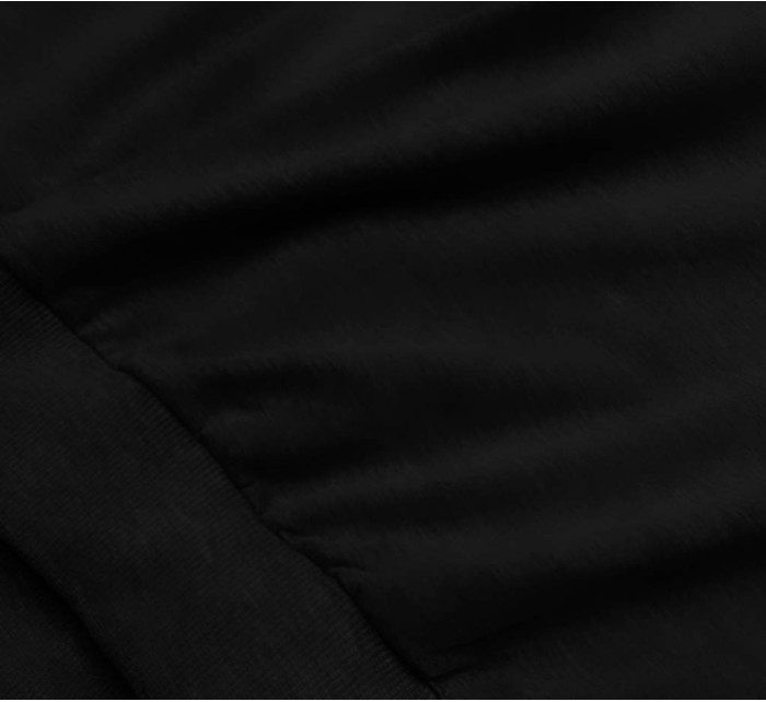 Tenká černá dámská tepláková mikina se stahovacími lemy model 17987594 - J.STYLE