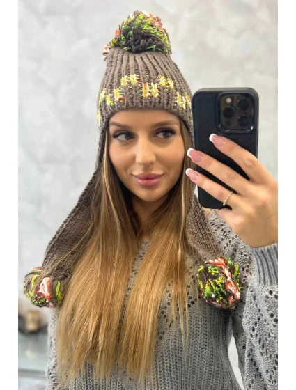 Dámské ušanky Nadia K321 cappuccino Dámské ušanky Nadia K321 cappuccino