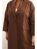 Dámská model 21268047 Plus Size Punto s bavlnou na knoflík čokoládová - K-Fashion