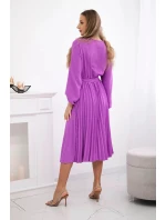 Šaty se svázaným plisovaným lemem fialka
