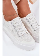 Dámské Krajkové Tenisky Big Star RR274747 Bílé