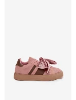 Dámské tenisky s mašlí růžové model 21710139 - Boto Dámské tenisky s mašlí růžové model 21710139 - Boto