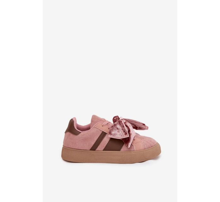 Dámské tenisky s mašlí růžové model 21710139 - Boto Dámské tenisky s mašlí růžové model 21710139 - Boto