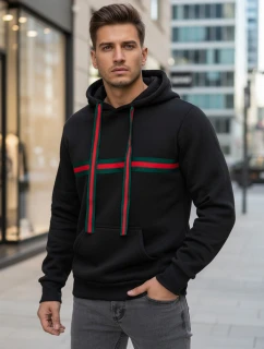 Pánská mikina s kapucí černá model 21994653 - Dstreet