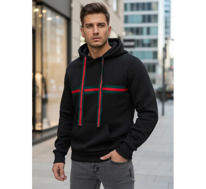 Pánská mikina s kapucí černá model 21994653 - Dstreet