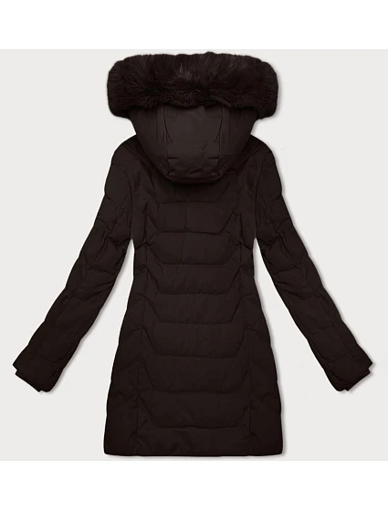 Dámská bunda v čokoládové barvě s kapucí model 21428649 - J.STYLE