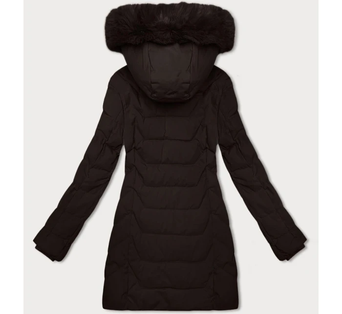 Dámská bunda v čokoládové barvě s kapucí model 21428649 - J.STYLE