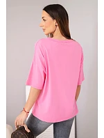 Dámská bavlněná oversize halenka s potiskem "Dog Fashion" růžová