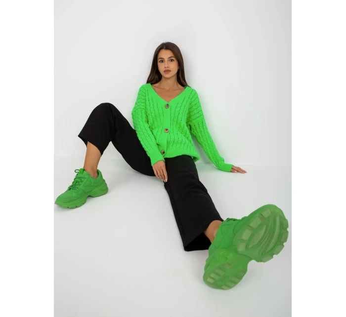 Dámský svetr LC SW model 17655224 fluo zelený - FPrice Dámský svetr LC SW model 17655224 fluo zelený - FPrice