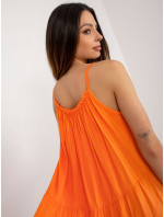 Oranžové letní šaty z viskózy OCH BELLA