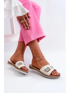 Pohodlné lesklé dámské žabky Inblu BA000050 White