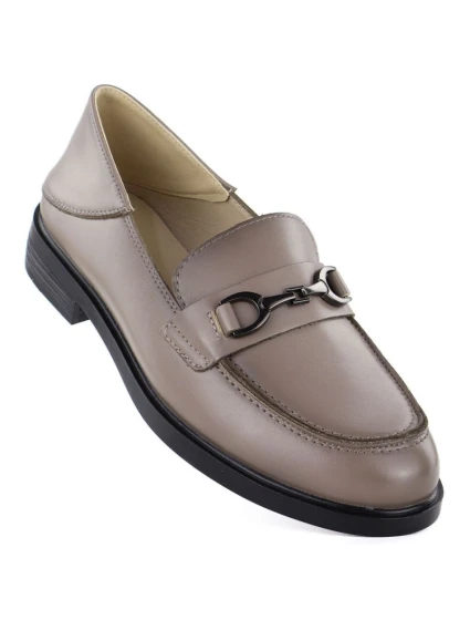 Dámské kožené polobotky mokasíny béžové Vinceza 18117 Dámské kožené polobotky mokasíny béžové Vinceza 18117