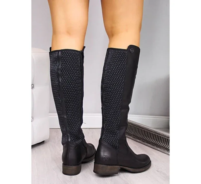 Kožené boty Rieker W Z9591-00 černá