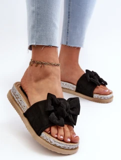 Dámské žabky na platformě s mašlí černé model 21653530 - Boto