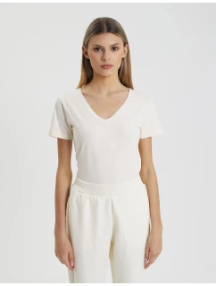 Dámské Slim fit tričko 4FWSS25TTSHF1990 11S Ecru - 4F