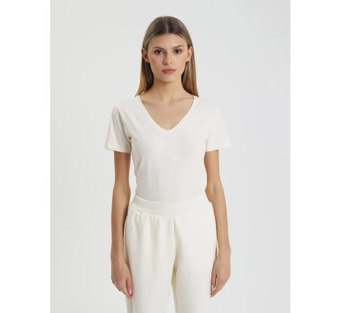 Dámské Slim fit tričko 4FWSS25TTSHF1990 11S Ecru - 4F