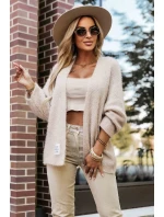 pletený svetr z měkkého úpletu béžový model 21335544 - numoco basic