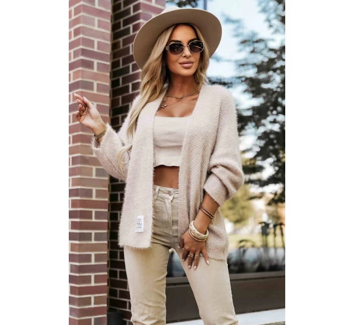 pletený svetr z měkkého úpletu béžový model 21335544 - numoco basic