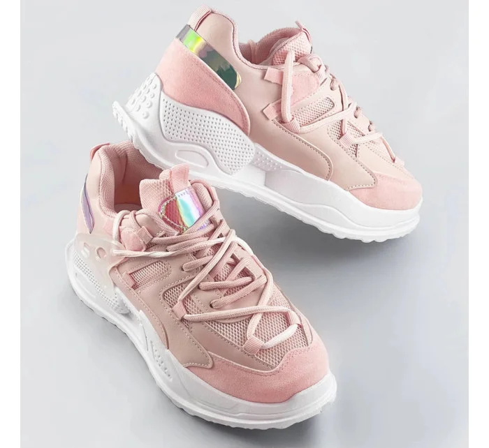 Růžové dámské sneakersy se dvojitými model 17229021 - C'M Paris Růžové dámské sneakersy se dvojitými model 17229021 - C'M Paris