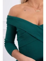 Přiléhavé šaty s výstřihem do V zelené Přiléhavé šaty s výstřihem do V zelené