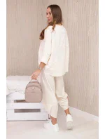 Komplet nových mikinových kalhot Punto světle béžová