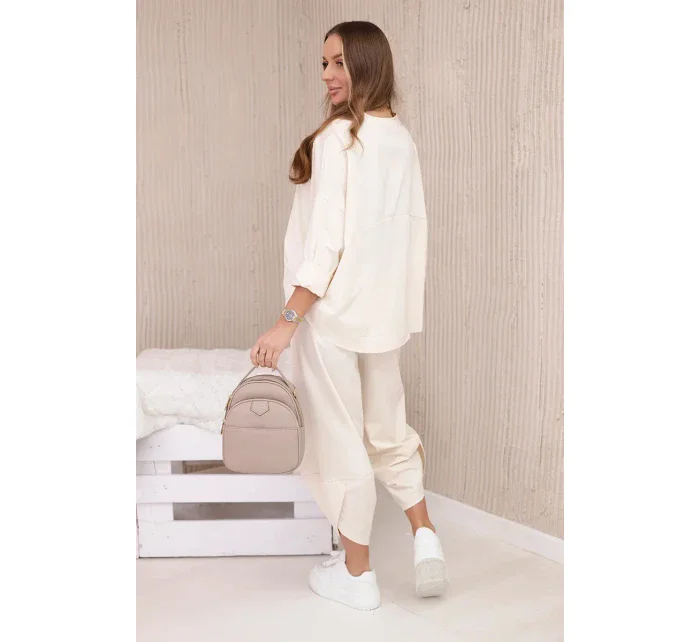 Komplet nových mikinových kalhot Punto světle béžová