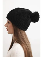 Dámská zimní čepice vlněná s krystaly a vzorem model 21859319 mocca - K-Fashion