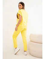 Bavlněný komplet halenka + kalhoty žlutý Bavlněný komplet halenka + kalhoty žlutý
