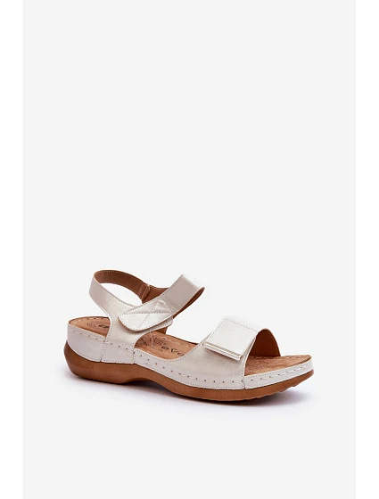 Pohodlné Dámské Sandály Na Suchý Zip Stříbrné model 21661104 - Boto