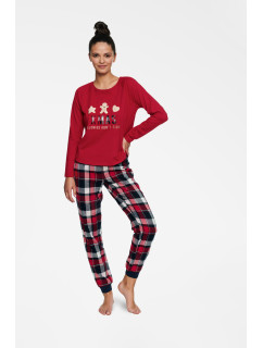 Dámské pyžamo Hygge 40123-33X červená/černá - Henderson Ladies